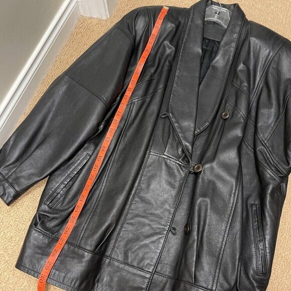 Vintage Rue Royale 1980s Oversized Leather Jacket - Picture 10 of 12